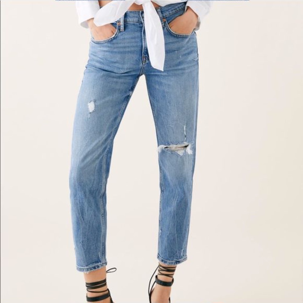 Zara Premium Denim Collection Highrise Slim Boyfriend Jeans